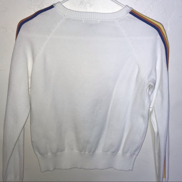 white long sleeve w/ rainbow detailing on the side - Picture 3 of 4